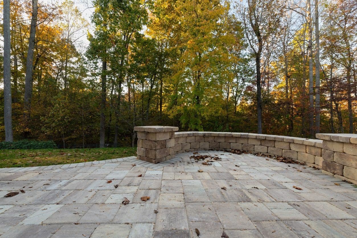 Concrete paver patio built behind a Huntsville home